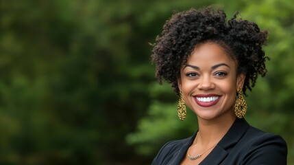 爽やかな緑豊かな環境で自然を満喫し、仕事のインスピレーションを得るビジネスウーマン