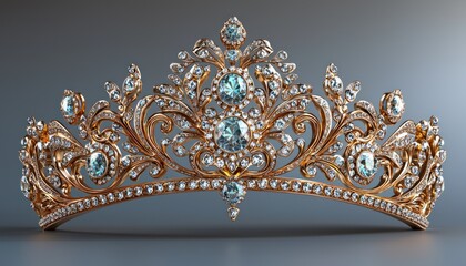 Obraz premium Ornate Gold Crown Adorned with Sparkling Diamonds