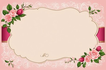 Floral frame with flowers, pastel color design