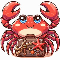 cartoon illustration of a crab