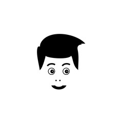 cool face cartoon boy