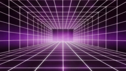 background with a grid and purple light