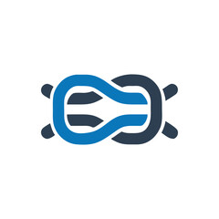 Rope tied in a knot icon