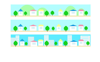 Cute Town Landscape, Colorful Houses, Summer Scenery