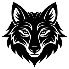 Wolf head vector silhouette art illustration