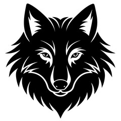 Wolf head vector silhouette art illustration