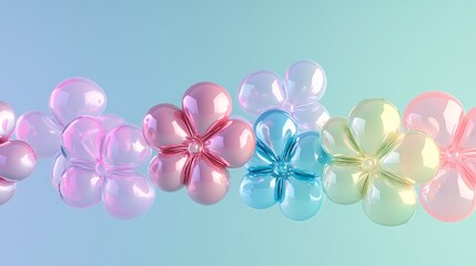 Fototapeta premium digital technology colorful glass bubble flower poster background