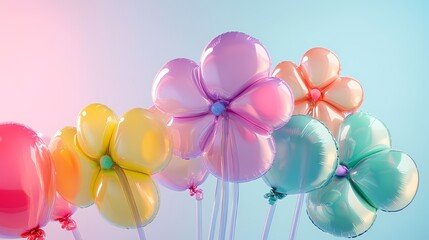 digital technology colorful glass bubble flower poster background