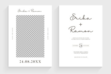 Minimalist Wedding Invitation Card Template Design