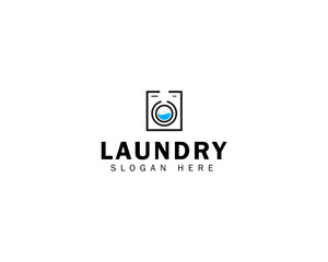 logo design icon for laundry business template in creative silhouette shape isolate vector illustration