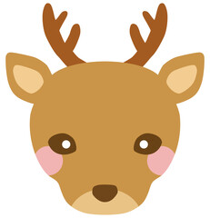 かわいい鹿のイラスト 顔 ベクター素材