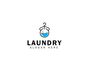 Obraz premium logo design icon for laundry business template in creative silhouette shape isolate vector illustration.