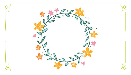 Fototapeta premium frame for your text, background greeting card frame with flowers wedding card, birthday card, illustration 