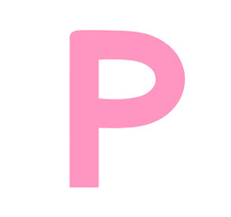 シンプルなピンク色のPマーク