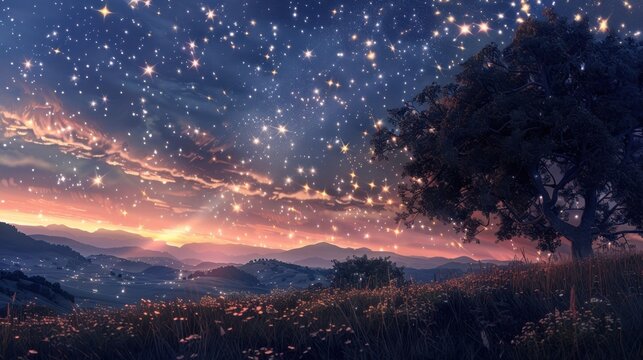 The shimmering starfall is a magical event transforming the ordinary night sky into a breathtaking spectacle that captures the hearts of all who witness it.