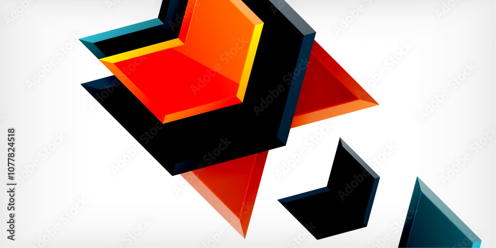 Poster vector 3d arrow techno design template