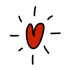 light heart hand drawn