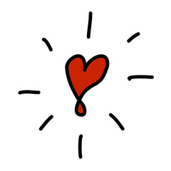 light heart hand drawn