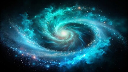 A celestial spiral of swirling nebulae and stardust, an ethereal dance of light and cosmic dust, illuminating the vast expanse of the cosmos.