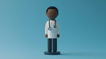 3D Illustration of a Doctor with Stethoscope