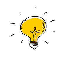 Light bulb hand drawing doodle