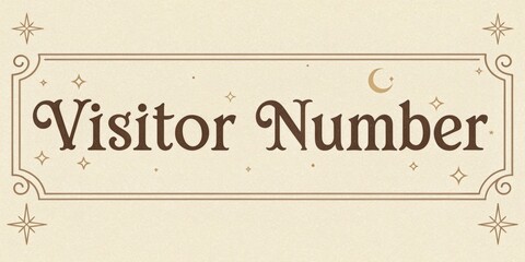Minimalist Vintage A simple clean design with a soft beige background and an elegant serif typeface displaying the visitor number in dark brown reminiscent of early blog designs