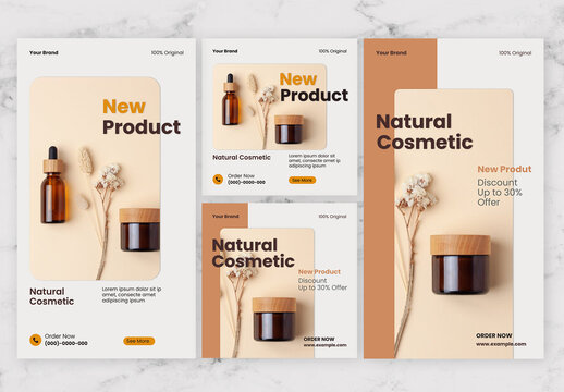 Brown And Cream Cosmetic Social Media Post And Story