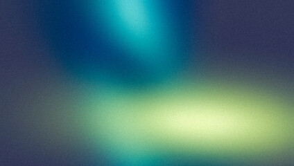 Vibrant green blue color grainy gradient background, copy space.