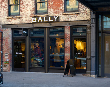 New York, New York, USA - November 9, 2024: The Bally store in the Meatpacking district in Manhattan.