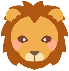 かわいいライオンのイラスト 顔 ベクター素材