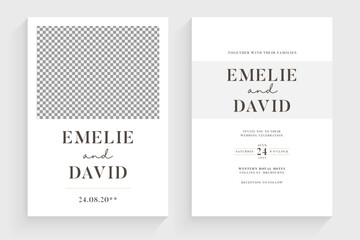 Minimalist Wedding Invitation Card Template Design