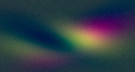 Vibrant purple blue green orange color grainy gradient background, copy space.