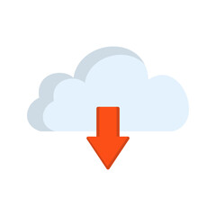 Cloud with downward arrow Vector Icon