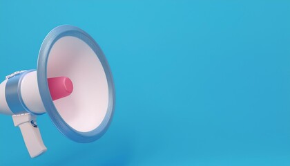 A loudspeaker isolated on blue background.