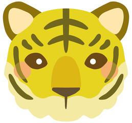 かわいいトラのイラスト 顔 ベクター素材