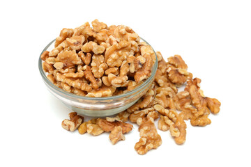 Stack Walnuts on white background