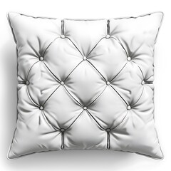 Fototapeta premium White leather pillow isolated on white background