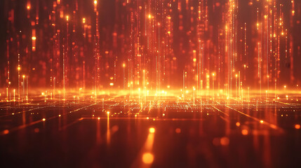 Abstract Background with Orange and Gold Lights