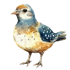 cute Quail watercolor clipart illustration isolated