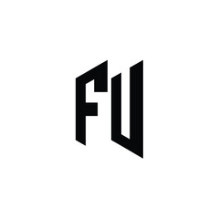 FU monogram logo design letter text name symbol monochrome logotype alphabet character simple logo