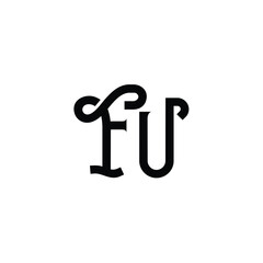 FU monogram logo design letter text name symbol monochrome logotype alphabet character simple logo