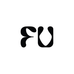 FU monogram logo design letter text name symbol monochrome logotype alphabet character simple logo