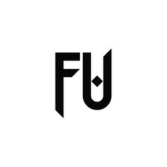 FU monogram logo design letter text name symbol monochrome logotype alphabet character simple logo