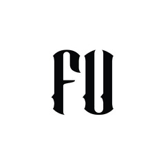 FU monogram logo design letter text name symbol monochrome logotype alphabet character simple logo