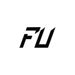 FU monogram logo design letter text name symbol monochrome logotype alphabet character simple logo