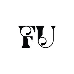 FU monogram logo design letter text name symbol monochrome logotype alphabet character simple logo