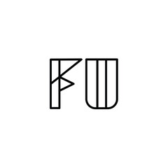 FU monogram logo design letter text name symbol monochrome logotype alphabet character simple logo