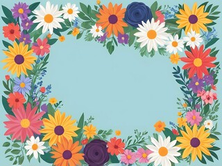 frame of flowers