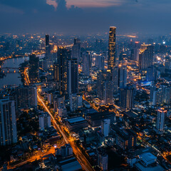 Obraz premium city skyline at night