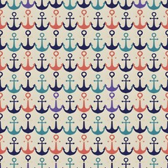 Cream Background Anchor Pattern Wallpaper
